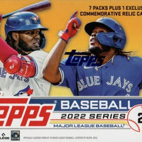 2022 Topps Baseball Series 2 Factory Sealed Blaster Box with an EXCLUSIVE Player Jersey Number Medallion Commemorative Relic