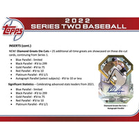 2022 Topps Baseball Series 2 Factory Sealed Blaster Box with an EXCLUSIVE Player Jersey Number Medallion Commemorative Relic

