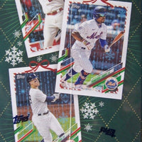 2021 Topps Baseball Special Factory Sealed Holiday MEGA Box with 100 Cards Total including One Relic or Autographed Card Per Box