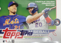 2022 Topps Baseball UPDATE Series Factory Sealed Blaster Box with an EXCLUSIVE Commemorative BATTING HELMET Relic Card
