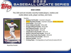 2022 Topps Baseball UPDATE Series 67 Card Hanger Box