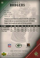 2005 Upper Deck Football Complete Mint 275 Card Set with Short Printed Star Rookies including Aaron Rodgers #202
