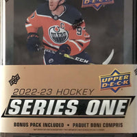 2022 2023 Upper Deck Hockey Series One Factory Sealed Unopened TIN with an Exclusive Bonus 3 Card O Pee Chee Rookie Pack