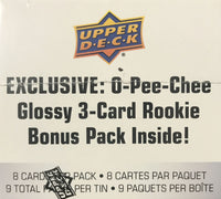 2022 2023 Upper Deck Hockey Series Two Factory Sealed Unopened TIN with an Exclusive Bonus 3 Card O Pee Chee Rookie Pack
