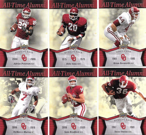 2011 Upper Deck Oklahoma Sooners Complete Mint Set PLUS Inserts with Adrian Peterson, Sam Bradford, Bosworth+