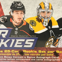 2021 2022 Upper Deck NHL STAR ROOKIES 25 Card Set with Cole Caufield, Jeremy Swayman and Trevor Zegras PLUS