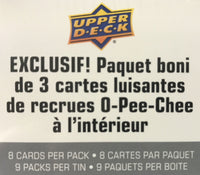 2021 2022 Upper Deck Hockey Series One Factory Sealed Unopened TIN with an Exclusive Bonus 3 Card O Pee Chee Rookie Pack
