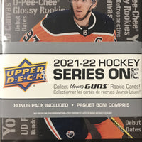 2021 2022 Upper Deck Hockey Series One Factory Sealed Unopened TIN with an Exclusive Bonus 3 Card O Pee Chee Rookie Pack