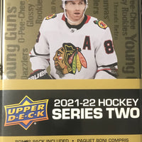 2021 2022 Upper Deck Hockey Series Two Factory Sealed Unopened TIN with an Exclusive Bonus 3 Card O Pee Chee Rookie Pack