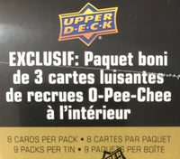 2021 2022 Upper Deck Hockey Series Two Factory Sealed Unopened TIN with an Exclusive Bonus 3 Card O Pee Chee Rookie Pack
