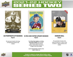 2021 2022 Upper Deck Hockey Series Two Factory Sealed Unopened TIN with an Exclusive Bonus 3 Card O Pee Chee Rookie Pack