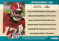 Jaylen Waddle 2021 Pro Set DRAFT DAY Short Printed Mint Rookie Card #PSDD6 Miami Dolphins First Round Pick
