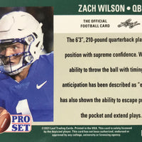 Zach Wilson 2021 Pro Set DRAFT DAY Short Printed Mint Rookie Card #PSDD2 New York Jets First Round Pick