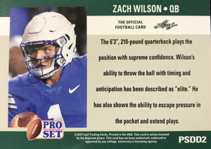 Zach Wilson 2021 Pro Set DRAFT DAY Short Printed Mint Rookie Card #PSDD2 New York Jets First Round Pick