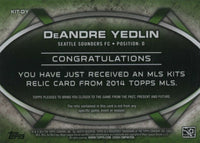 DeAndre Yedlin 2014 Topps MLS Soccer Relic Jersey Mint Card #KIT-DY
