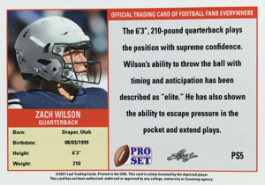 Zach Wilson 2021 Pro Set Leaf XRC Short Printed Mint Rookie Card #PS5