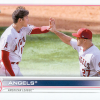 Trout and Ohtani  2022 Topps Los Angeles Angels Team Card Series Mint Card #159