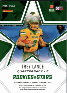 Trey Lance 2021 Panini Chronicles Rookies & Stars Draft Picks Series Mint ROOKIE Card #303