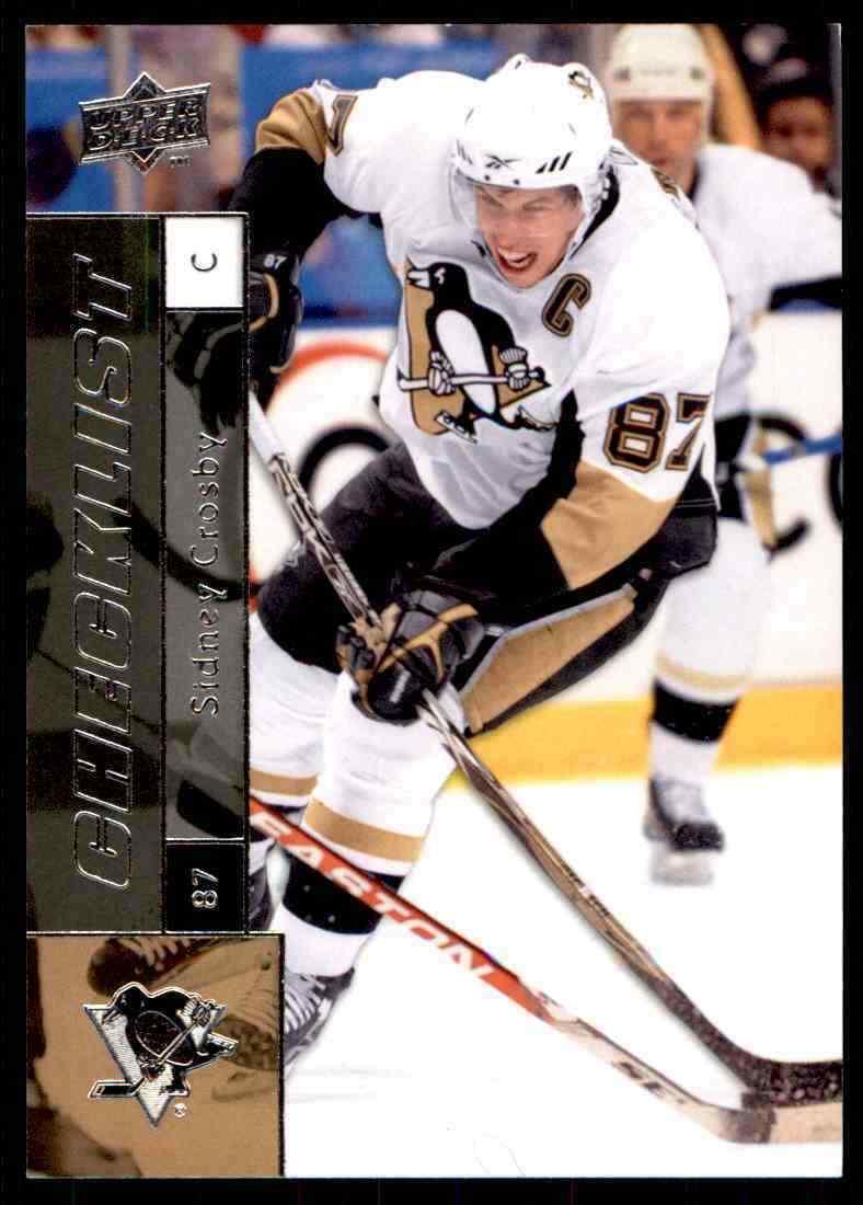 Sidney Crosby 2009 2010 Upper Deck Checklist Card #200