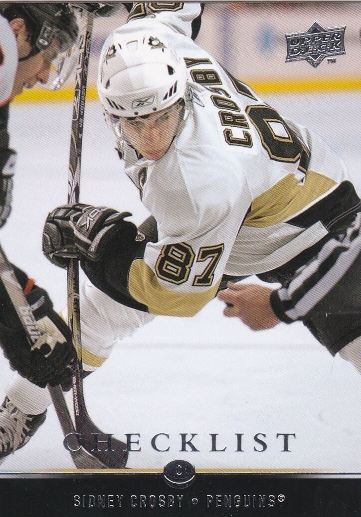 Sidney Crosby 2008 2009 Upper Deck Checklist Card #200