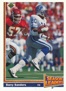 Barry Sanders 1991 Upper Deck Season Leaders Series Mint Card #401