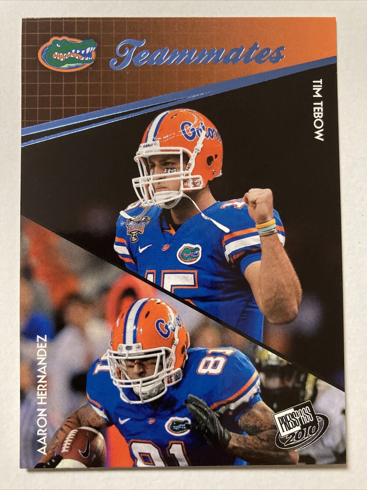 Tim Tebow 2010 Press Pass Teammates Mint ROOKIE Card #94 with Aaron He