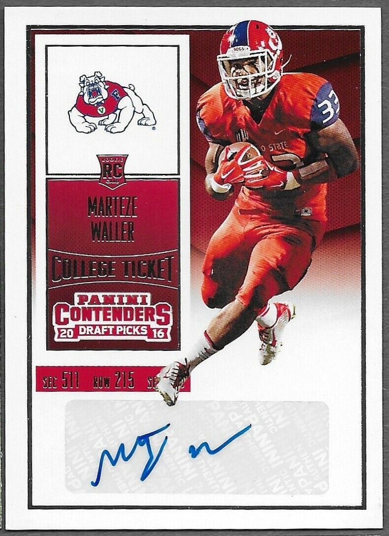 Marteze Waller 2016 Contenders Draft Picks AUTOGRAPHED Mint ROOKIE Card #341