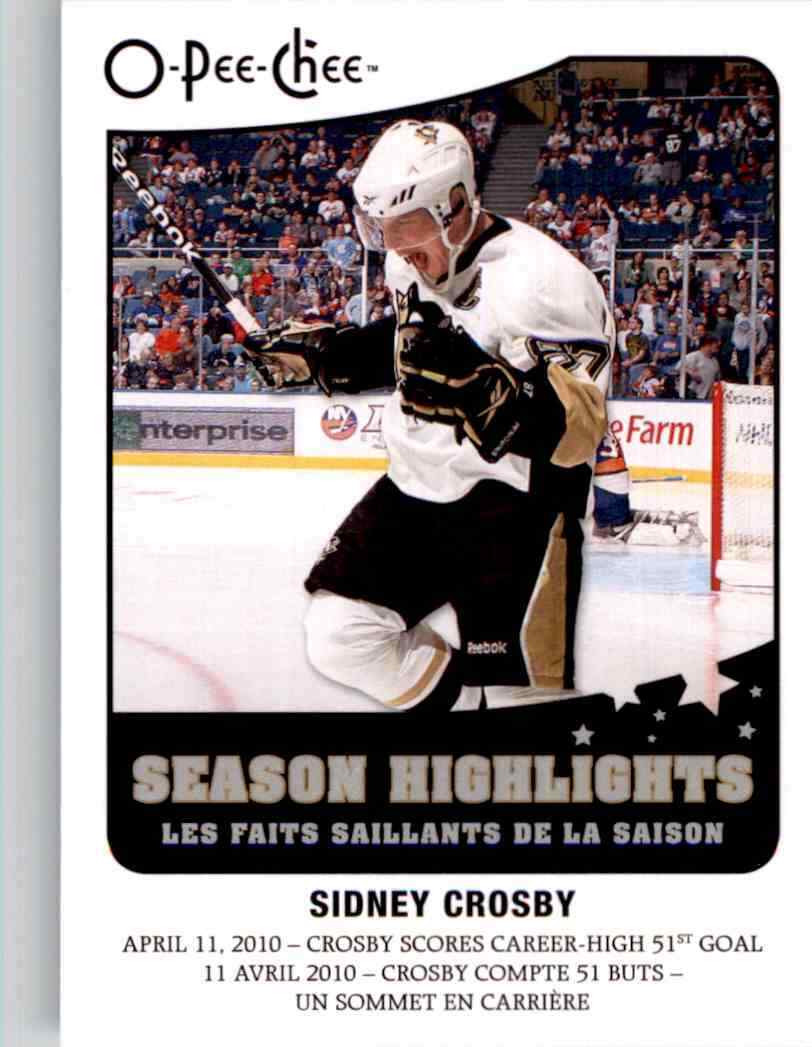 Sidney Crosby 2010 2011 O-Pee-Chee Season Highlights  Card #SH-10