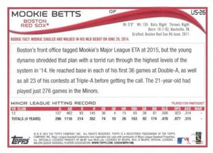 Mookie Betts 2014 Topps Traded Update Series Mint Rookie Card #US-26