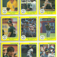 Jose Canseco 1992 Star Company PLATINUM Series Complete Mint Set.