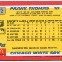 Frank Thomas 1992 Topps McDonald's Baseball's Best Series Mint Card #25