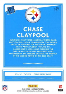 Chase Claypool 2020 Panini Donruss Series Mint Rated ROOKIE Canvas Parallel Card #327