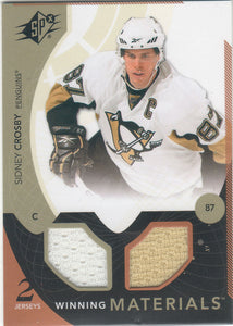 Sidney Crosby 2010 2011 Upper Deck SPx "Winning Materials" DUAL Game Used Jerseys (White/Tan)