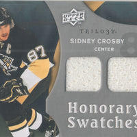 Sidney Crosby 2009 2010 Upper Deck Trilogy " Honorary Swatches" Dual Game Used Jerseys
