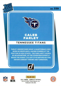 Tennessee Titans  2021 Donruss Factory Sealed Team Set with a Rated Rookie card of Caleb Farley
