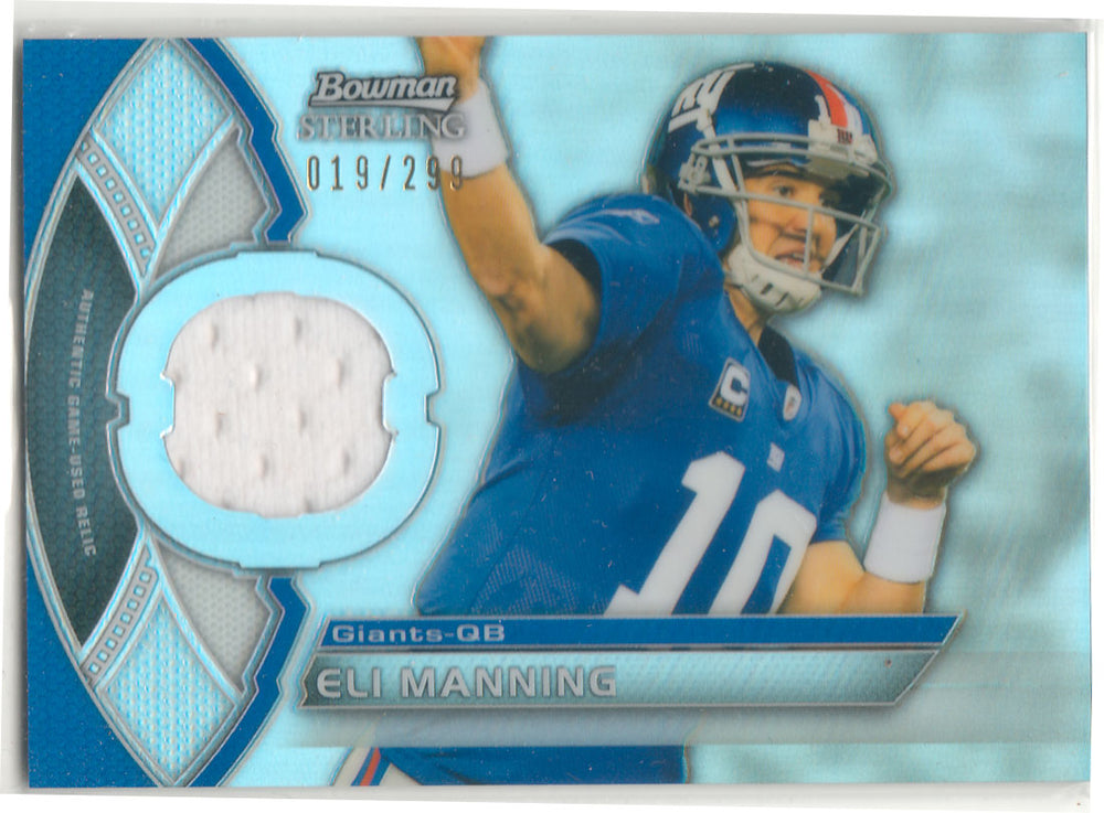 Eli Manning 2011 Bowman Sterling Game Used Jersey #19/299