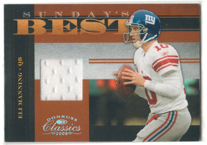 Eli Manning 2008 Donruss Classics "Sunday's Best" Game Used Jersey #37/250