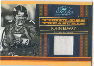 John Elway 2008 Donruss Classics Timeless Treasures RARE Autographed Game Used Jersey #10/10