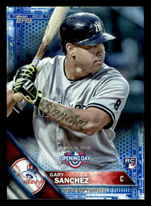 Gary Sanchez 2016 Topps Opening Day Blue Foil Series Mint Card  #OD146