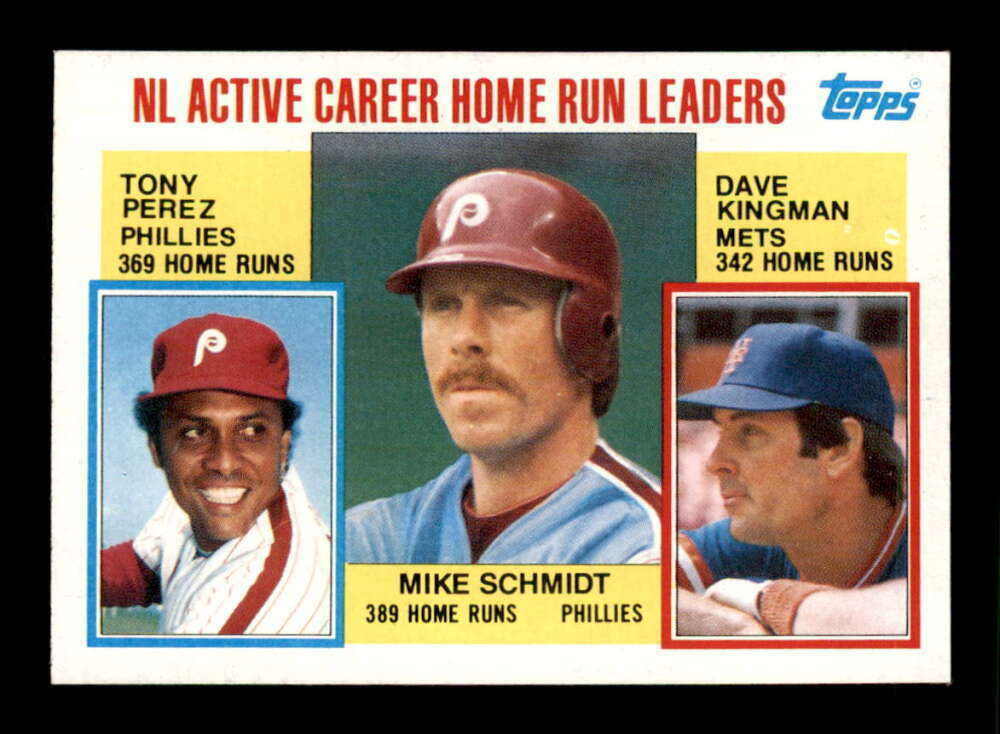 Mike Schmidt / Tony Perez / Dave Kingman 1984 Topps NL Home Run