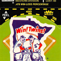 Minnesota Twins 1981 Fleer Logo Baseball Diamond Sticker Series Mint Card