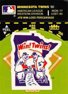 Minnesota Twins 1981 Fleer Logo Baseball Diamond Sticker Series Mint Card