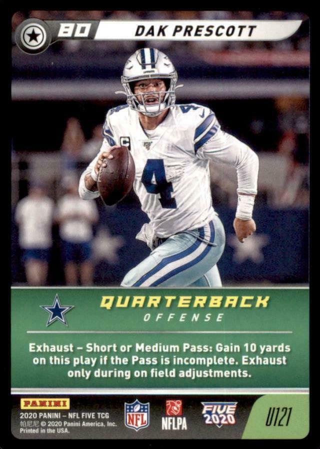 Dak Prescott 2020 NFL Five Uncommon Series Mint Card #U121