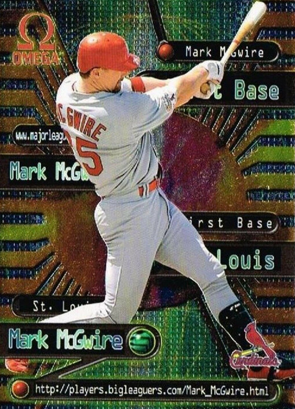 Mark McGwire 1998 Pacific Omega Online Insert Series Mint Card #34