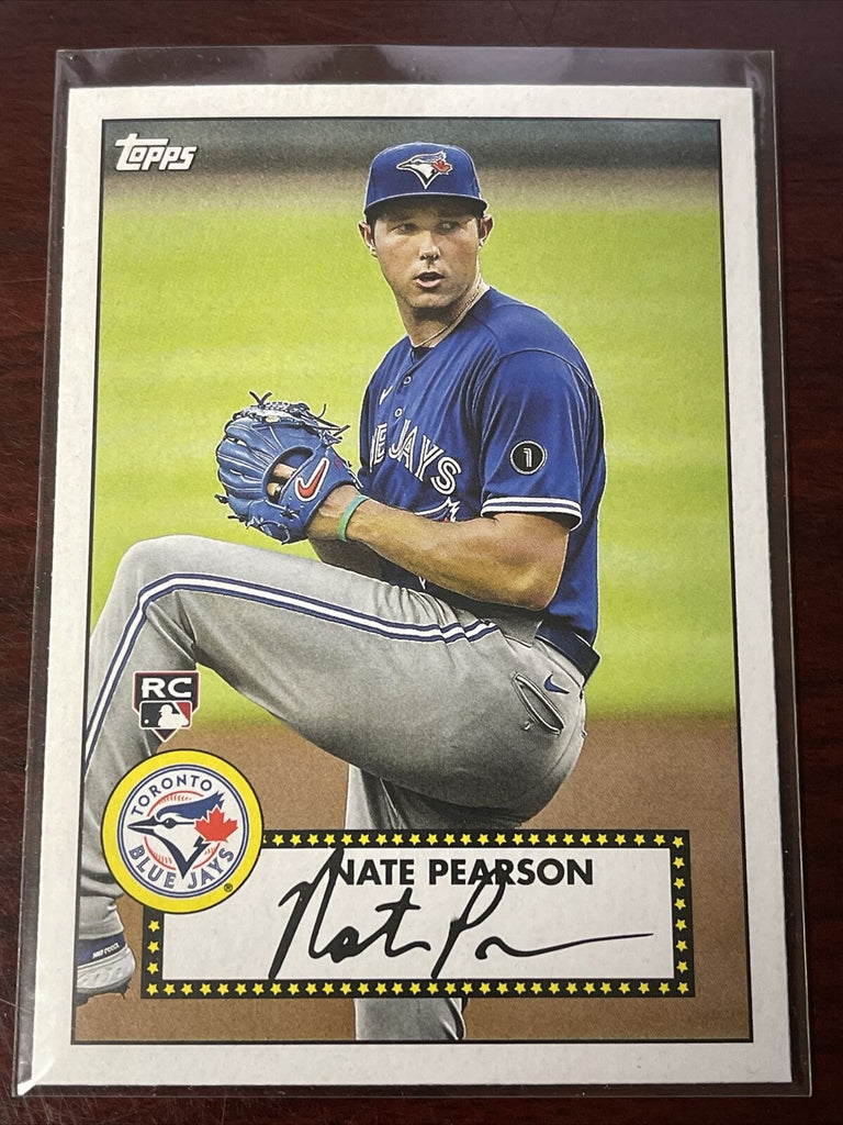 Nate Pearson 2021 Topps '52 Redux Series Mint Rookie Card, a limited-edition collectible with a classic design aesthetic.