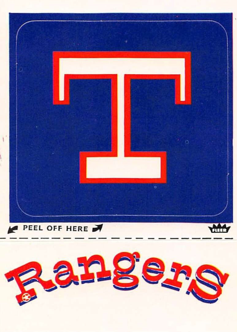 Texas Rangers 1981 Fleer Logo Sticker Series Mint Card | The Strictly ...