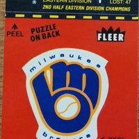 Milwaukee Brewers 1981 Fleer Logo Sticker Series Mint Card