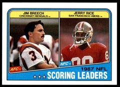 1988 Topps #218 1987 NFL Scoring Leaders - Jerry Rice & Jim Breech