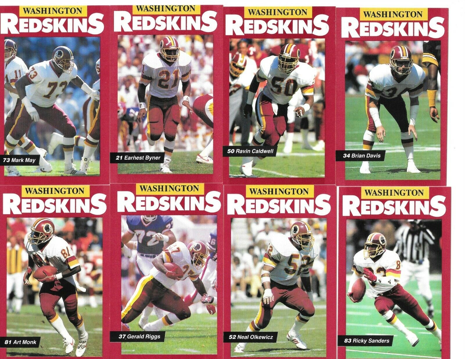 Ricky Sanders, Art Monk & Gary Clark Signed Washington Redskins