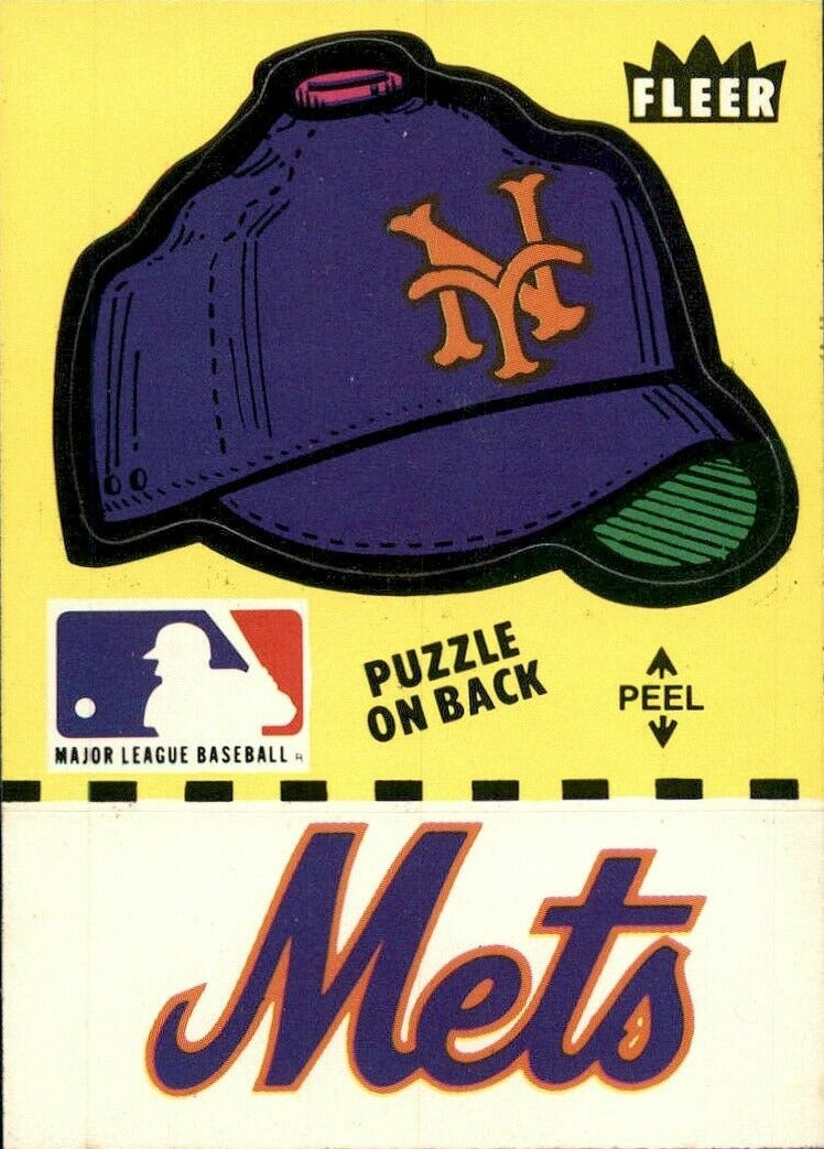 NY Mets 1981 Fleer Logo Cap Sticker Series Mint Card